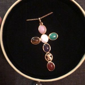 Tous Gemstone Cross Necklace